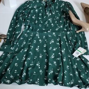 Long Sleeve Front Tie Dress